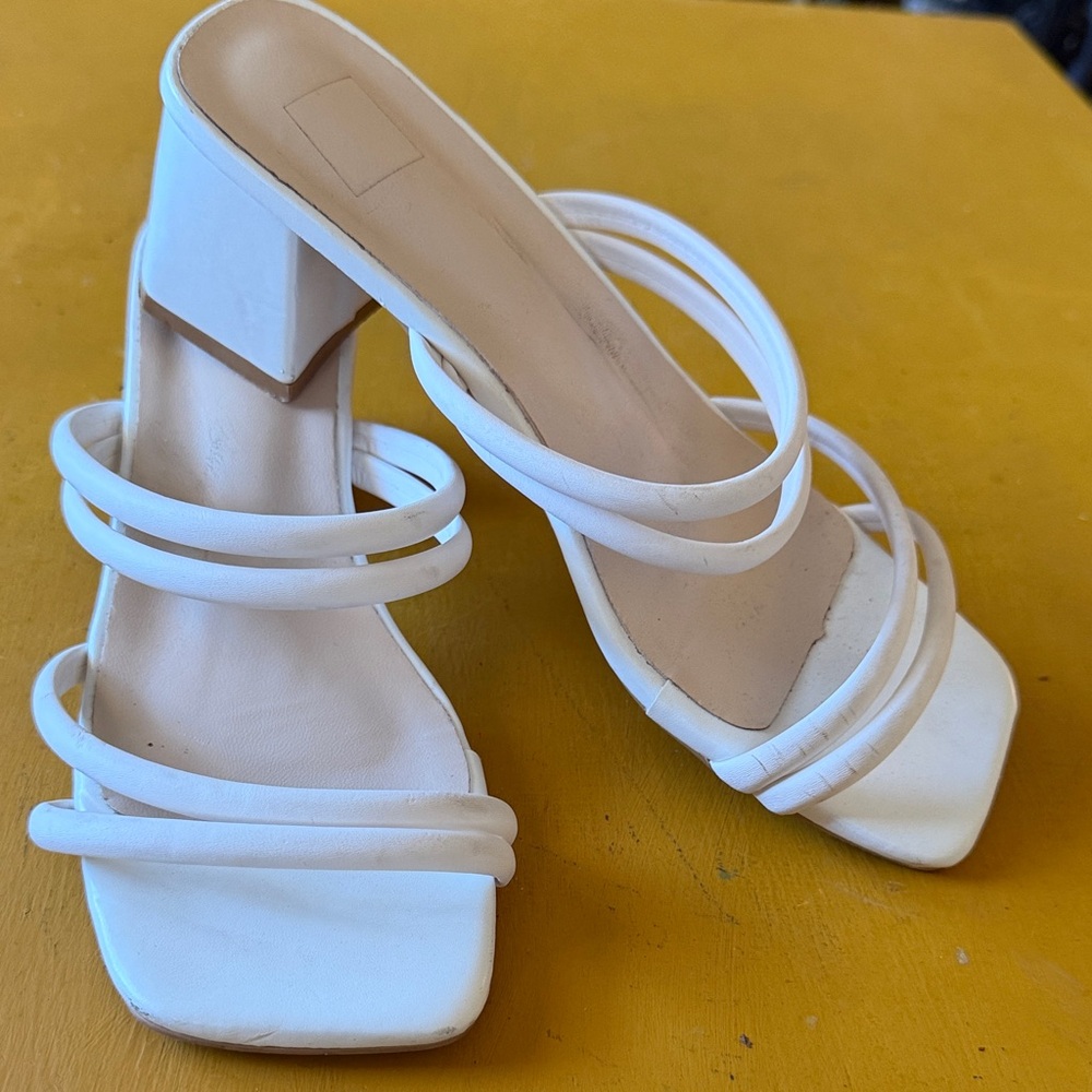 Elegant White Strappy Women's Heels
